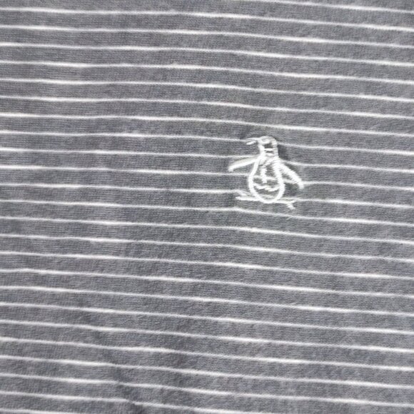 Original Penguin long sleeve crew neck pullover men's size L grey stripes patter - Picture 4 of 8